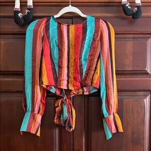 Worn Once: Forever 21 Multicolor Striped Blouse